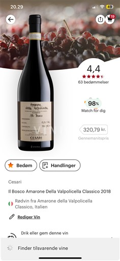 Véneto Amarone della Valpolicella Cesari Il Bosco 1995