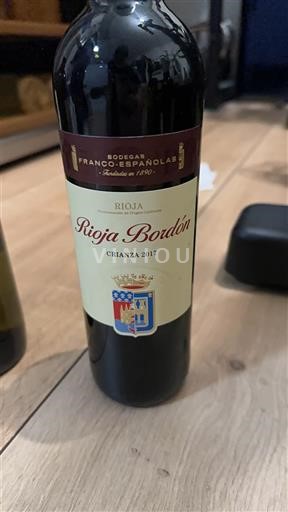 La Rioja Rioja Bodegas Franco-Españolas Rioja Bordón Crianza 2017