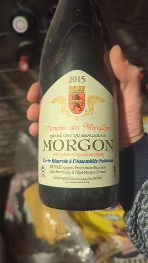 Beaujolais Morgon Domaine Marcellins Réservée à l'Assemblée Nationale 2015