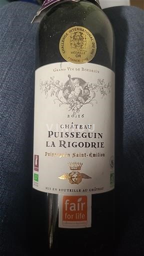 Burdeos Puisseguin-saint-émilion Château Puiseguin La Rigodrie 2016