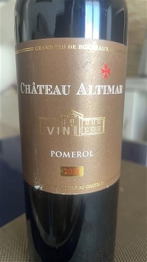 Bordeaux Pomerol Château Altimar 2012