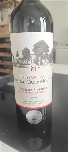 Bordeaux Bordeaux Supérieur Château Croix-Mouton Réserve du Château Croix-Mouton 2020