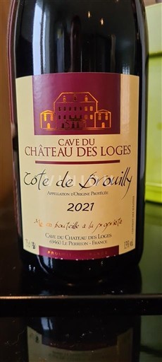 Beaujolais Côte-de-brouilly Château Cave du Château des Loges 2021