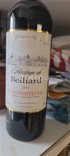 Bordeaux Saint-Estèphe Héritage de Belliard 2014
