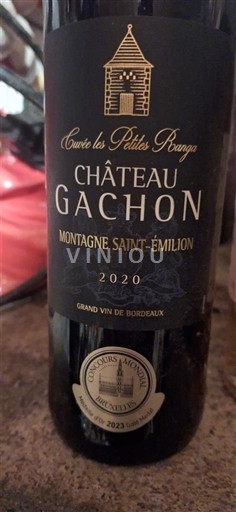 Bordeaux Montagne-Saint-Émilion Château Gachon les Petites Rangées 2020