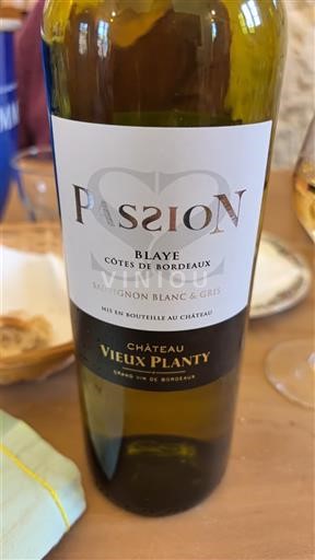 Bordeaux Blaye-Côtes-de-Bordeaux Château Vieux Planty Passion 2024