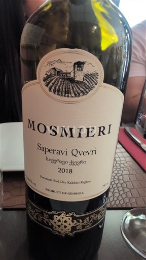 Kakheti Kvareli Mosmieri Saperavi Qvevri 2018