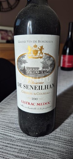 Bordeaux Listrac-Médoc Réserve de Seneilhan Coudriau & Coureau 2010