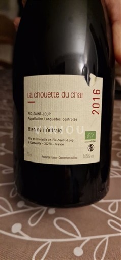 Languedoc Pic-Saint-Loup La Chouette du Chai Rien ne m'effraie 2016