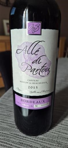 Bordeaux Château Moulin de Realséjour Allé di Partu 2015