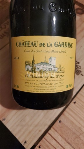 Valea Ronului Châteauneuf-du-Pape Château La Gardine des Générations Marie-Léoncie 2014