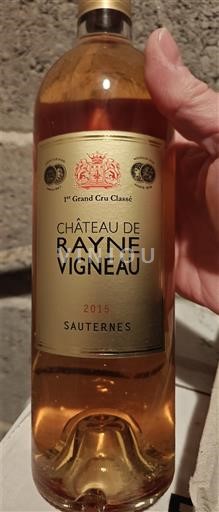 Bordeaux Sauternes Grand Cru Château Rayne Vigneau 2015