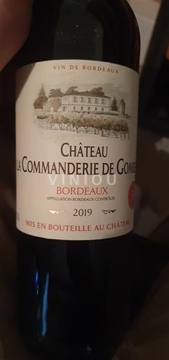 Bordeaux Château La Commanderie de Gome 2019