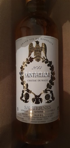 Bordeaux Sauternes Château Malle Sainte-Hélène 2013