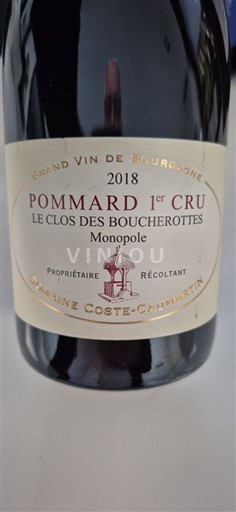 Burgundia Nespecificat Premier Cru Domaine Coste-Caumartin Le Clos des Boucherottes Monopole 2018