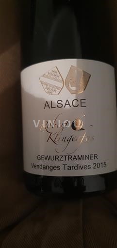 Alsacia Vendanges Tardives Robert Klingenfus 2015