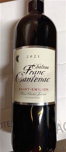 Bordeaux Saint-Émilion Château Franc-Cantenac 2021