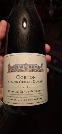 Burgundia Corton Grand Cru Domaine Genot-Boulanger Grand Cru Les Combes 2011