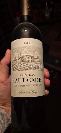 Bordeaux Saint-Émilion Grand Cru Grand Cru Château Haut-Cadet 2015