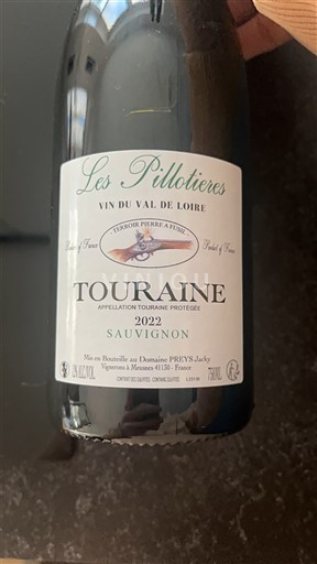 Valea Loarei Touraine Domaine Preys Jacky Les Pillotières 2022
