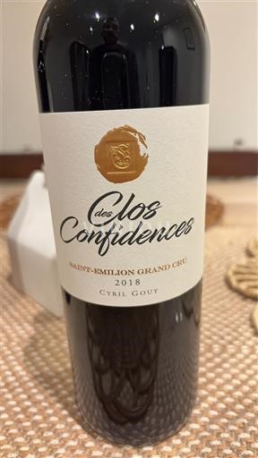 Bordeaux Saint-Émilion Grand Cru Clos des Confidences 2018