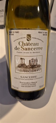 Valea Loarei Sancerre Château Sancerre Passe Avant le Meilleur 2017