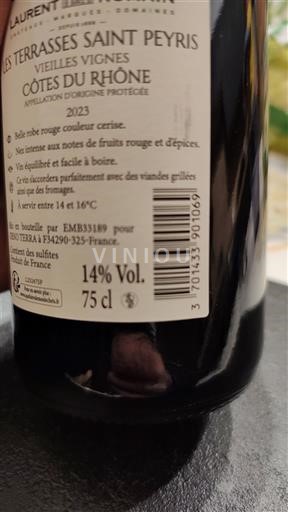 Rona dolina Côtes-du-Rhône Laurent Sevez Les Terrasses Saint Peyris Vieilles Vignes 2023