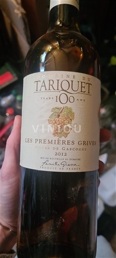 Sudoeste Côtes de Gascogne Domaine Tariquet Les Premières Grives 2012