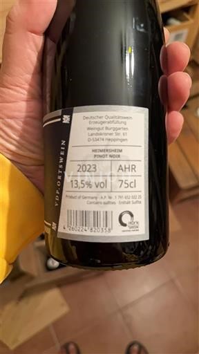 Ahr Weingut Burgbacher Heimerheim Pinot Noir 2023