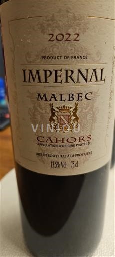Vinos Rouge sec Malbec Impernal 2022 Francia Sudoeste Cahors AOC