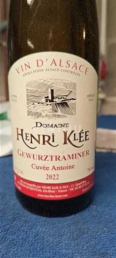 Alsacia Domaine Henri Klée Antoine 2022