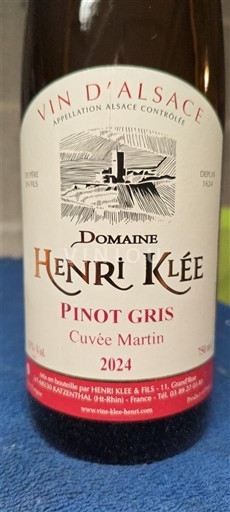 Alsacia Domaine Henri Klée Martin 2024