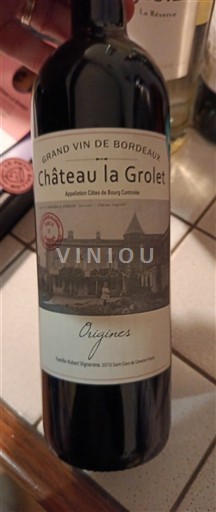 Bordeaux Côtes-de-Bourg Château La Grolet Origines 2023