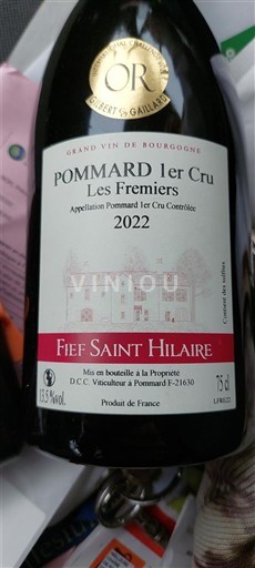 Burgundia Pommard Premier Cru Fief Saint Hilaire Les Fremiers 2022