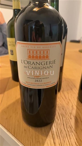 Bordeaux Cadillac-côtes-de-bordeaux L'Orangerie de Carignan 2022
