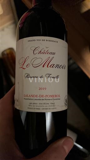 Bordeaux Lalande-de-Pomerol Château Le Manoir Réserve de Famille 2019