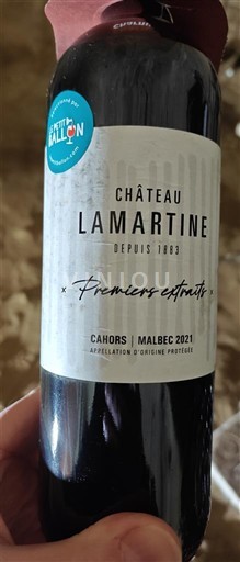 Wines Rouge sec Premiers Extras Château Lamartine 2021 France South West Cahors AOC