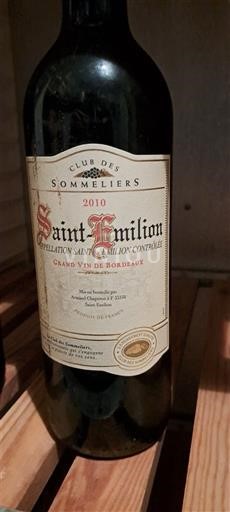Burdeos Saint-Émilion Club des Sommeliers 2010