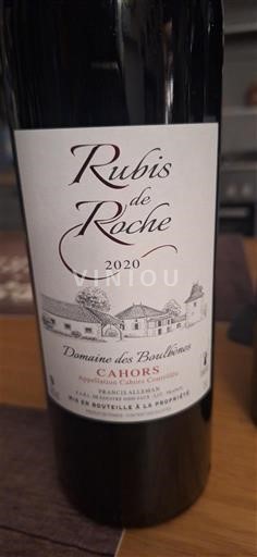 Rượu vang Rouge sec Rubis de Roche Domaine Bouilleries 2020 Pháp Tây Nam Cahors AOC