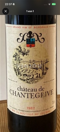 Bordeaux Graves Château Chantegrive 1982