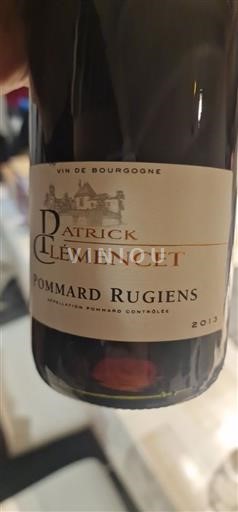 Burgundia Pommard Premier Cru Patrick Clémencet Pommard Rugiens 2013