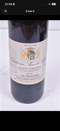 Bordeaux Haut-Médoc Château Saint Ahon 1990