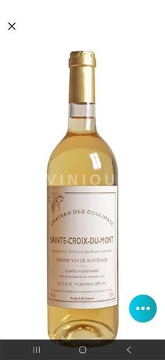 Bordeaux Sainte-Croix-Du-Mont Château S Coulinats Réserve 2019