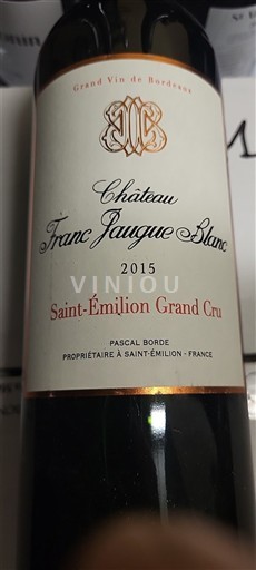 Burdeos Saint-Émilion Gran Cru Grand Cru Château Franc Jaugue Blanc 2015
