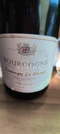 Burgundia Domaine Colbois Coulanges La Vineuse Vieilles Vignes 2020