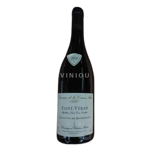 Vin Blanc sec Domaine La Creuze Noire 2010 France Bourgogne Saint-Véran AOC