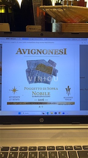 Toscana Vino Nobile di Montepulciano Avignonesi Poggetto di Sopra 2016