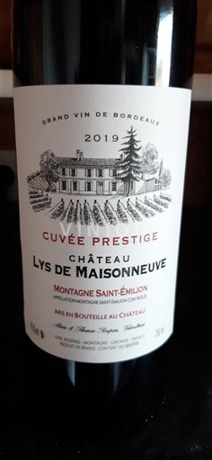 Bordeaux Montagne-Saint-Émilion Lys de Maisonneuve Prestige 2019
