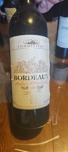 Bordeaux Club des Sommeliers 2003