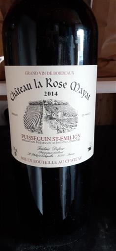 Bordeaux Puisseguin-saint-émilion Château La Rose Mayat 2014